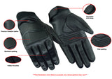 Daniel Smart Mfg. sporty heavy-duty leather motorcycle gloves features