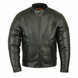 Daniel Smart Mfg. vented leather motorcycle jacket DS779 front view