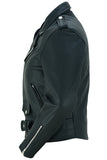 Daniel Smart Mfg. women's classic leather biker jacket DS850 side view