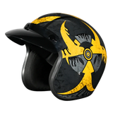 Daytona Helmets cruiser motorcycle helmet with Toxic design front angle with visor