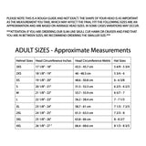 Daytona Helmets cruiser motorcycle helmet with Toxic design sizing chart