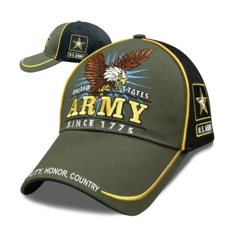U.S. Army hat with Duty, Honor, Country message