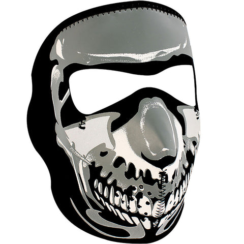 ZANheadgear neoprene full-face mask with chrome skull design