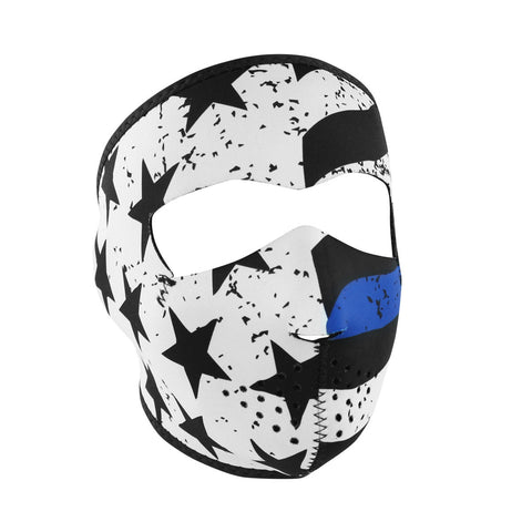 ZANheadgear neoprene full facemask with thin blue line police design