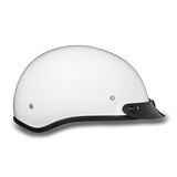 Daytona Helmets D1-C Skull Cap Motorcycle Helmet With Visor Gloss White Right Side View