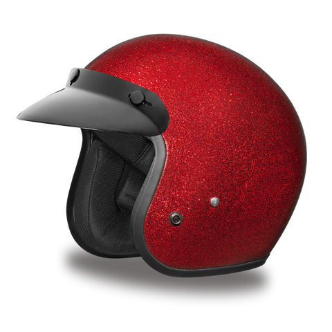 Daytona Helmets DC7-RD Cruiser Motorcycle Helmet Red Metal Flake Side View