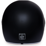 Daytona Helmets R1-B Retro Full Face Motorcycle Helmet Dull Black Rear View