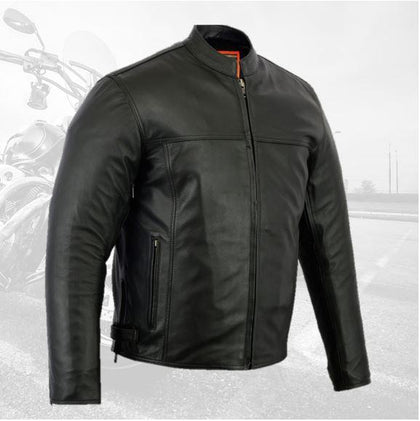 Leather Motorcycle Jacket with Background