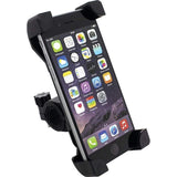 Adjustable cell phone motorcycle mount showing phone