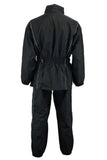 Men's black reflective motorcycle rainsuit back