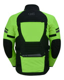 Men's armored touring hi-visibility motorcycle jacket DS4616 back view