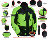 Men's armored touring hi-visibility motorcycle jacket DS4616 features