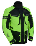 Men's armored touring hi-visibility motorcycle jacket DS4616 front angle