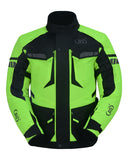 Men's armored touring hi-visibility motorcycle jacket DS4616 front view