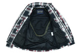 Black white and red armored motorcycle flannel inside liner