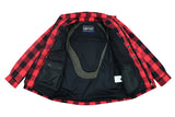 Men's red and black armored motorcycle flannel inside liner