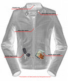 Women's cabernet red leather motorcycle jacket pockets detail