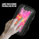 Magnetic touchscreen friendly cell phone motorcycle tank bag