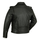 Daniel Smart Mfg. classic police style leather motorcycle jacket back