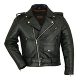 Daniel Smart Mfg. classic police style leather motorcycle jacket front