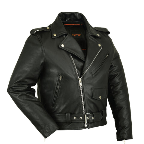 Daniel Smart Mfg. classic police style leather motorcycle jacket