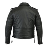 Daniel Smart Mfg. side-laced police style leather motorcycle jacket back