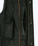 Daniel Smart Mfg. snap closure leather motorcycle vest inside pockets