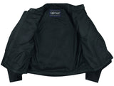 Men's black armored mesh motorcycle jacket inside liner