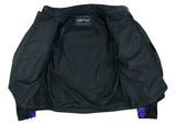 Men's blue and black armored mesh motorcycle jacket inside liner