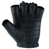 Men's fingerless deerskin leather motorcycle gloves palm