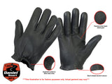 Men's leather police style motorcycle gloves DS89 features detail