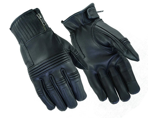 Men's premium leather motorcycle operator gloves