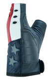 Men's patriotic goat skin fingerless leather motorcycle gloves palm edge