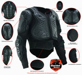 Full protection motorcycle body armor features detail