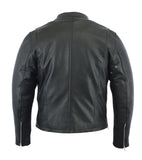 Daniel Smart Mfg. sporty leather motorcycle cruiser jacket back view