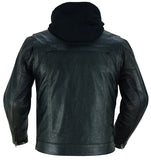 Lightweight distressed lambskin motorcycle jacket back view