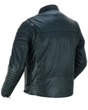 Lightweight lambskin motorcycle jacket back angle