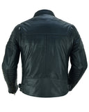 Lightweight lambskin motorcycle jacket back view