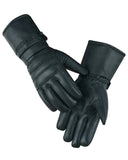 Men's cold weather insulated water repellant motorcycle touring gloves front and back.