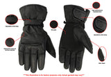 Men's insulated and waterproof leather motorcycle touring gloves features detail