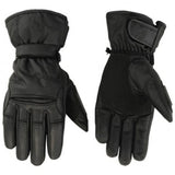 Men's insulated and waterproof leather motorcycle touring gloves back and palm