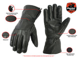 Men's waterproof and insulated motorcycle touring gloves features detail