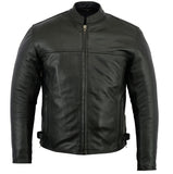 Daniel Smart Mfg. leather scooter-style motorcycle jacket front view
