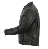 Daniel Smart Mfg. leather scooter-style motorcycle jacket side view