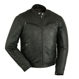 Daniel Smart Mfg. lightweight lambskin leather motorcycle jacket front view