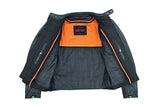 Men's lightweight leather motorcycle jacket DS742 inside liner