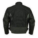 Daniel Smart Mfg. padded mesh and leather motorcycle jacket back view