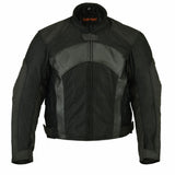 Daniel Smart Mfg. padded mesh and leather motorcycle jacket front view