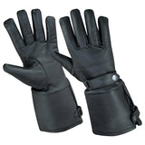 Men's Storm Breaker fleece-lined leather motorcycle touring gloves front and back.