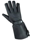 Men's Storm Breaker fleece-lined leather motorcycle touring gloves right hand back.